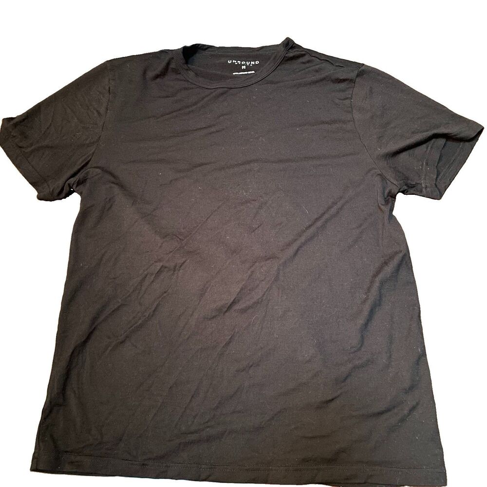 Unbound Merino Black Crew Neck Tee Shirt M 100% Wool Capsule Travel Gorpcore